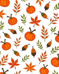 Orange Pumpkin Autumn Leafy Vines Rug