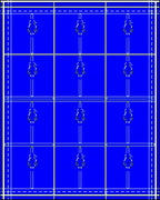 Deep Blue Vertical Stripe Geometric Rug
