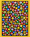 Colorful Bingo Balls Collage Rug