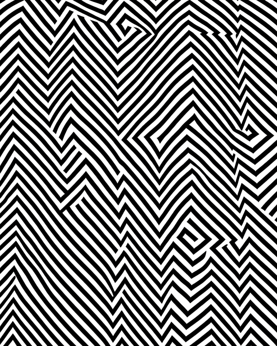Bold Black White Abstract Zigzag Rug