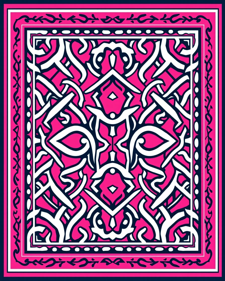 Vibrant Hot Pink Celtic Knot Rug