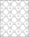 Black White Floral Lattice Rug