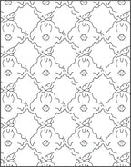 Black White Floral Lattice Rug