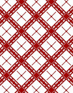 Crimson Diamond Lattice Banded Rug