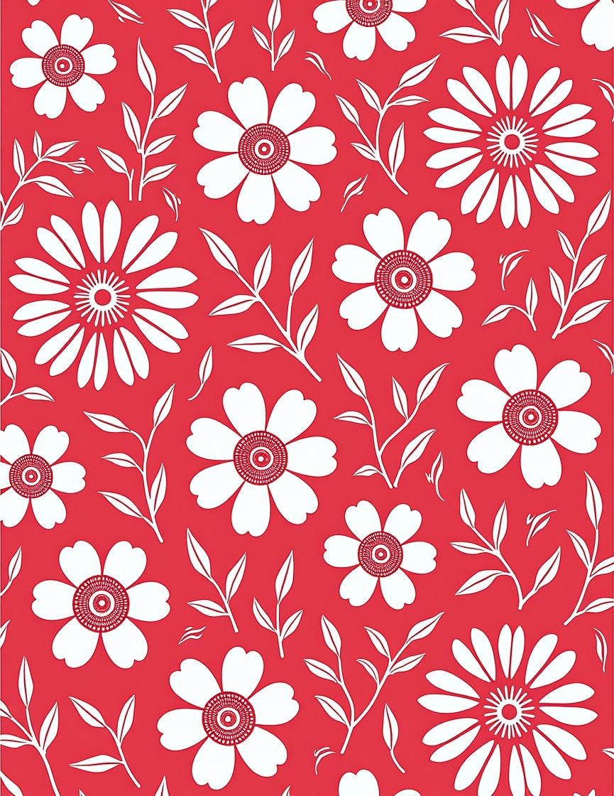 Whimsical White Daisy Garden Rug