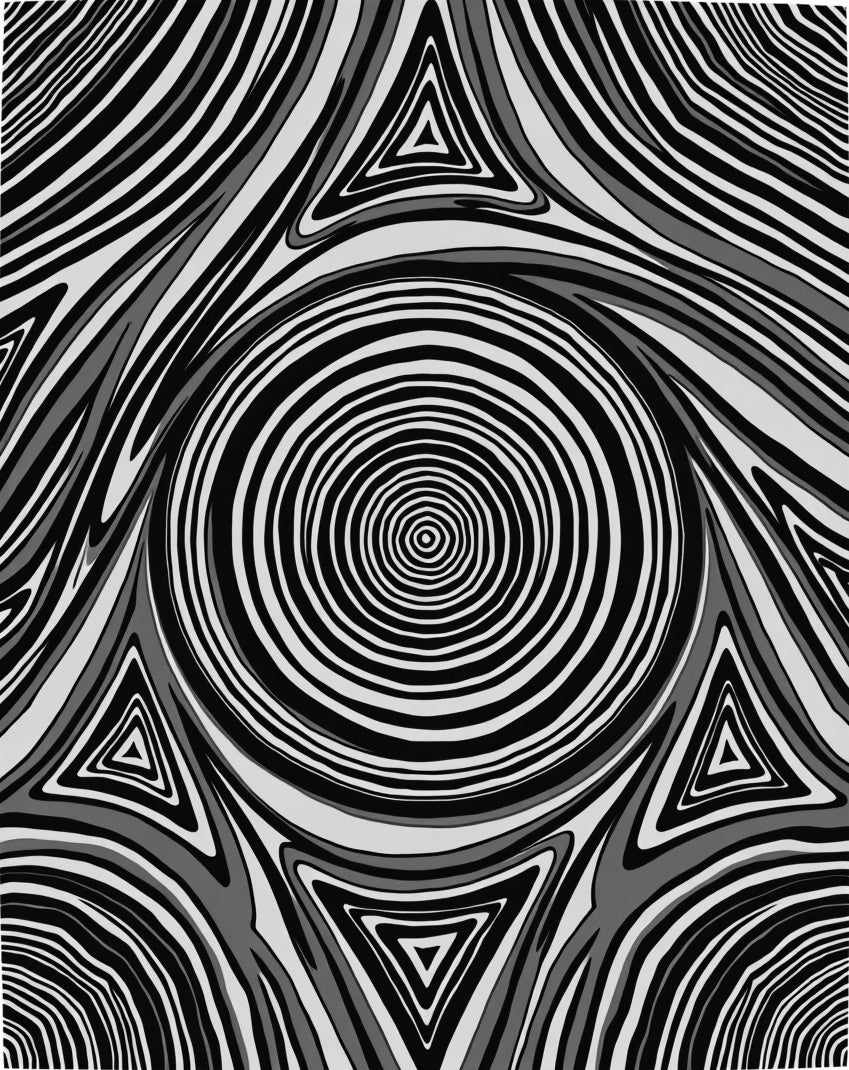 Monochromatic Concentric Triangles Swirl Rug