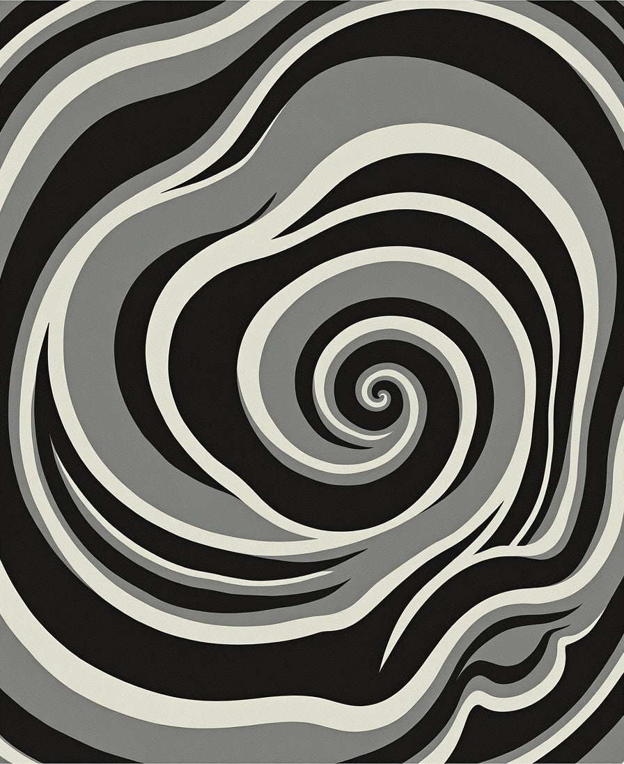Monochromatic Swirl Abstract Rug