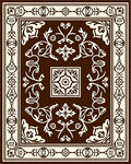 Classic Brown Cream Floral Symmetry Rug