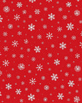 Red White Scattered Snowflake Meadow Rug
