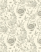 Cream Garden Swirl Botanical Sketch Rug