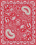 Vibrant Red Paisley Floral Medallion Rug