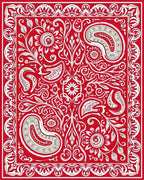 Vibrant Red Paisley Floral Medallion Rug