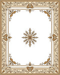 Elegant Cream Gold Art Nouveau Border Rug