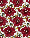 Rich Red Floral Vine Meadow Rug