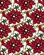 Rich Red Floral Vine Meadow Rug