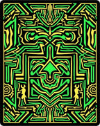 Bold Green Yellow Tribal Maze Rug