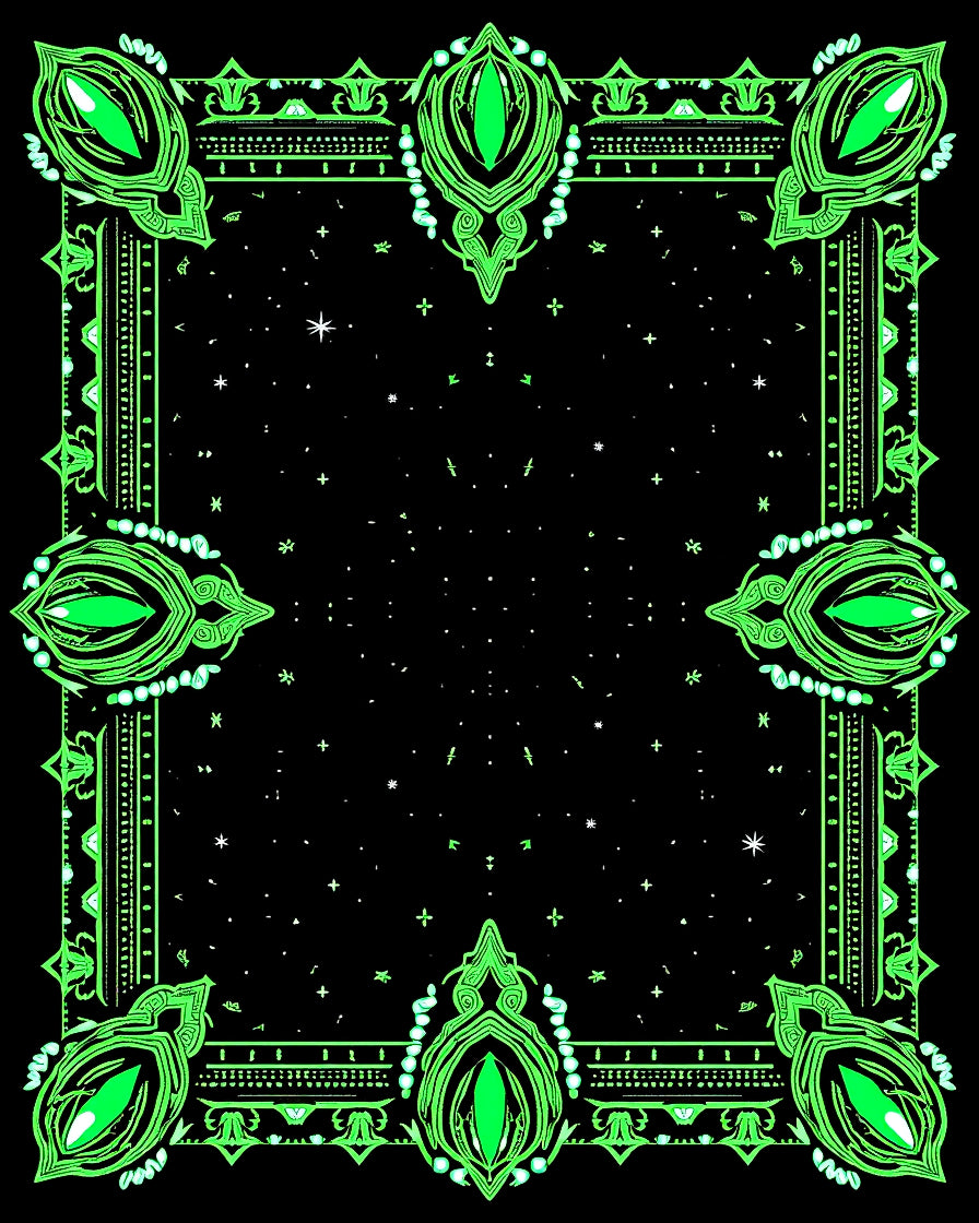 Emerald Eye Border Night Sky Rug