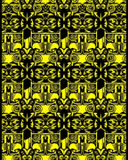 Bold Yellow Abstract Tribal Symmetry Rug