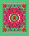 Vibrant Fuchsia Floral Mandala Rug