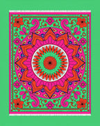 Vibrant Fuchsia Floral Mandala Rug