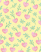 Pink Watercolor Heart Branch Collection Rug