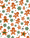 Cute Gingerbread Snowflakes Christmas Characters Rug