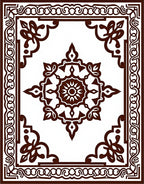 Rich Brown Medallion With Corner Accents Rug