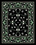 Art Nouveau Black Floral Scroll Rug