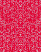 Crimson Floral Symmetry Rug
