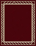 Deep Red Intersecting Lines Border Rug