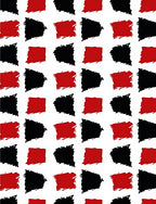 Bold Red Black Brushstroke Square Rug