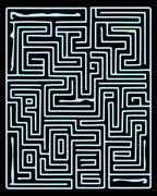 Sky Blue Maze Geometric Layout Rug