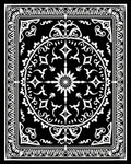 Ancient Black White Floral Medallion Rug