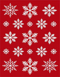 Red White Snowflake Scatter Collage Rug