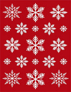 Red White Snowflake Scatter Collage Rug