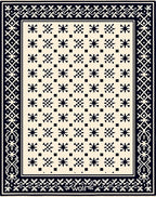 Classic Ivory Black Starburst Border Rug