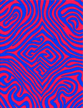 Crimson Blue Swirl Abstract Rug