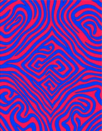 Crimson Blue Swirl Abstract Rug