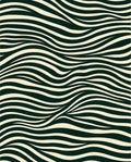 Cream and Green Wavy Stripe Rug