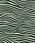 Cream and Green Wavy Stripe Rug
