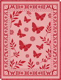 Whimsical Red Butterfly Garden Rug