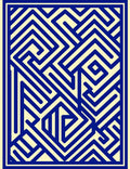 Electric Blue Maze Geometric Lines Rug