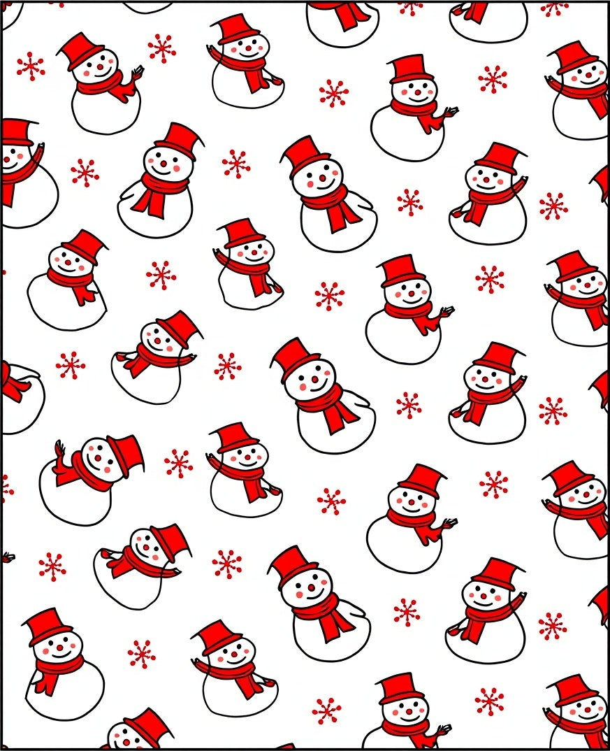 Whimsical Snowman Red Scarf Charm Rug