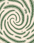 Evergreen Pine Swirl Snowflakes Rug