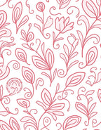 Coral Vine Swirl Botanical Rapport Rug