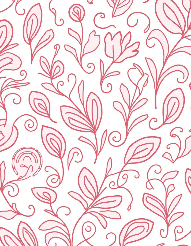 Coral Vine Swirl Botanical Rapport Rug