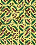 Yellow Crimson Leafy Branch Swirl Rug