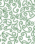 Dark Green Swirl Leaf Harmony Rug