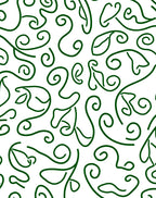 Dark Green Swirl Leaf Harmony Rug