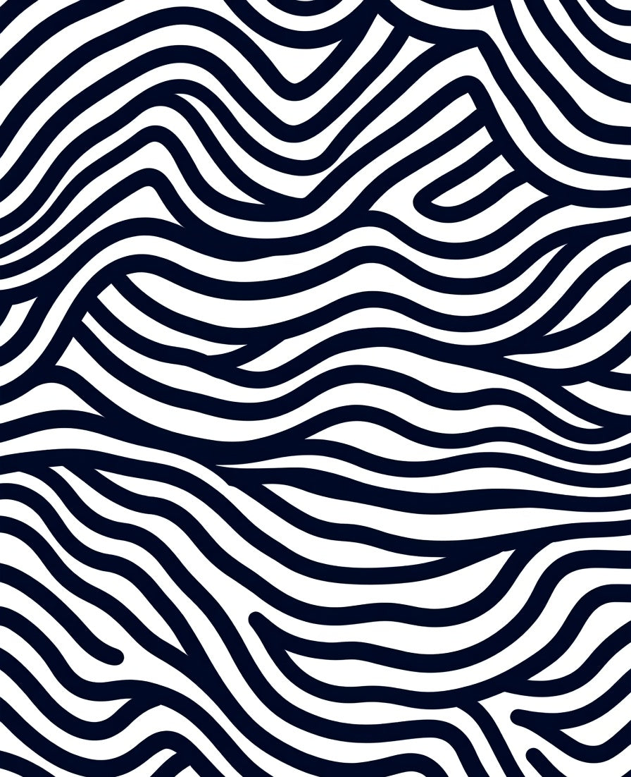 Midnight Navy Abstract Wave Rug